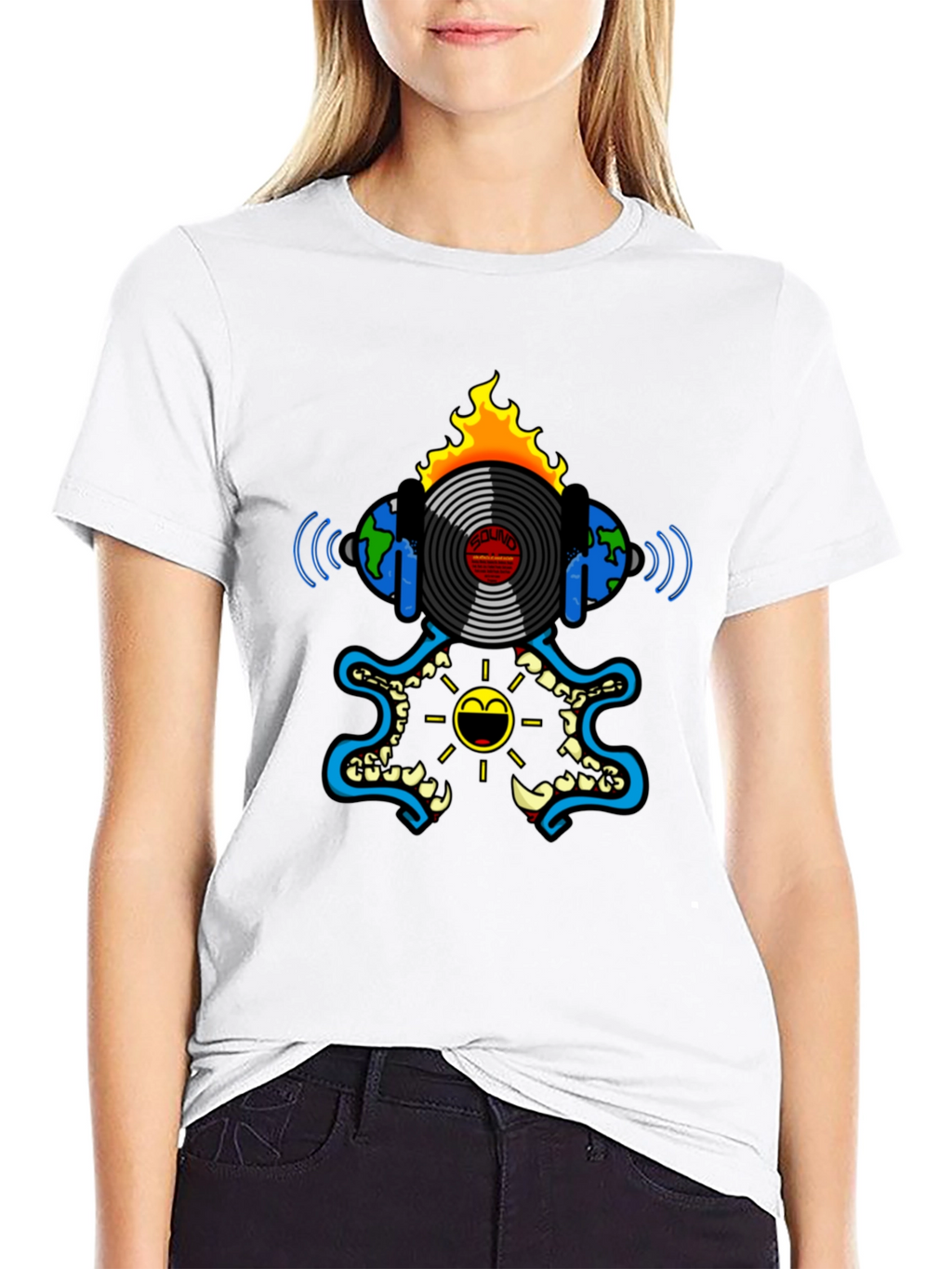 Fiery Vinyl Record Graphic Tee