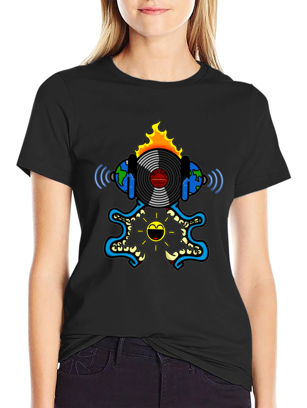 Fiery Vinyl Record Graphic Tee