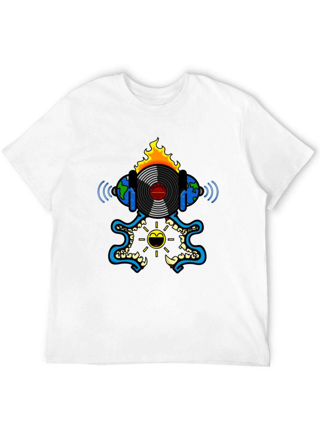 Fiery Vinyl Record Graphic Tee