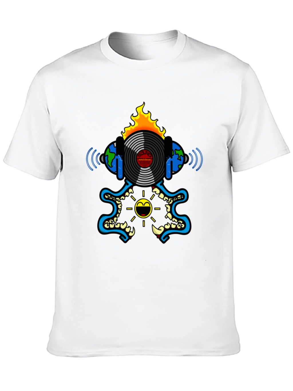 Fiery Vinyl Record Graphic Tee