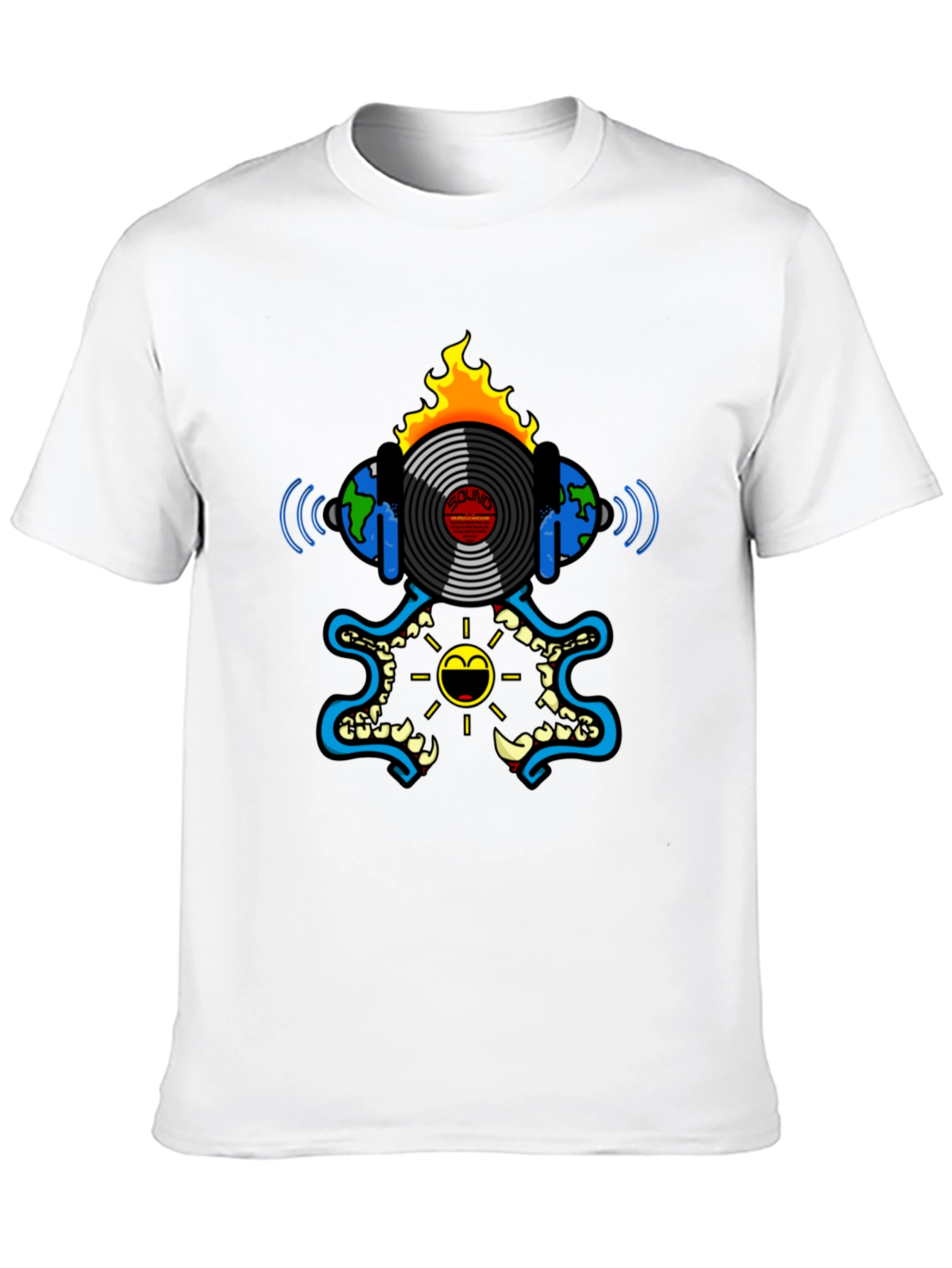 Fiery Vinyl Record Graphic Tee