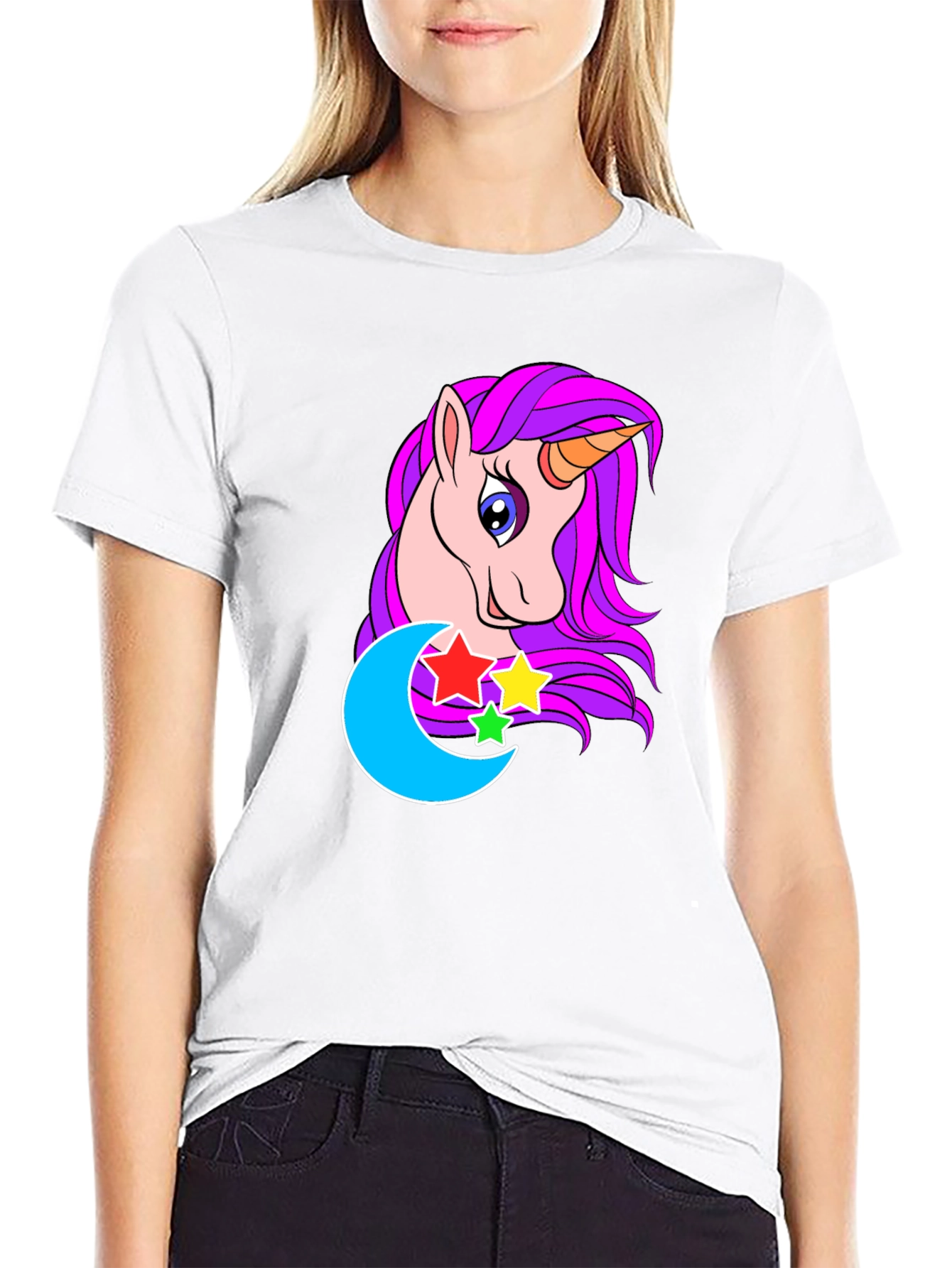 Unicorn Moon Graphic T-Shirt - Whimsical Mens Tee