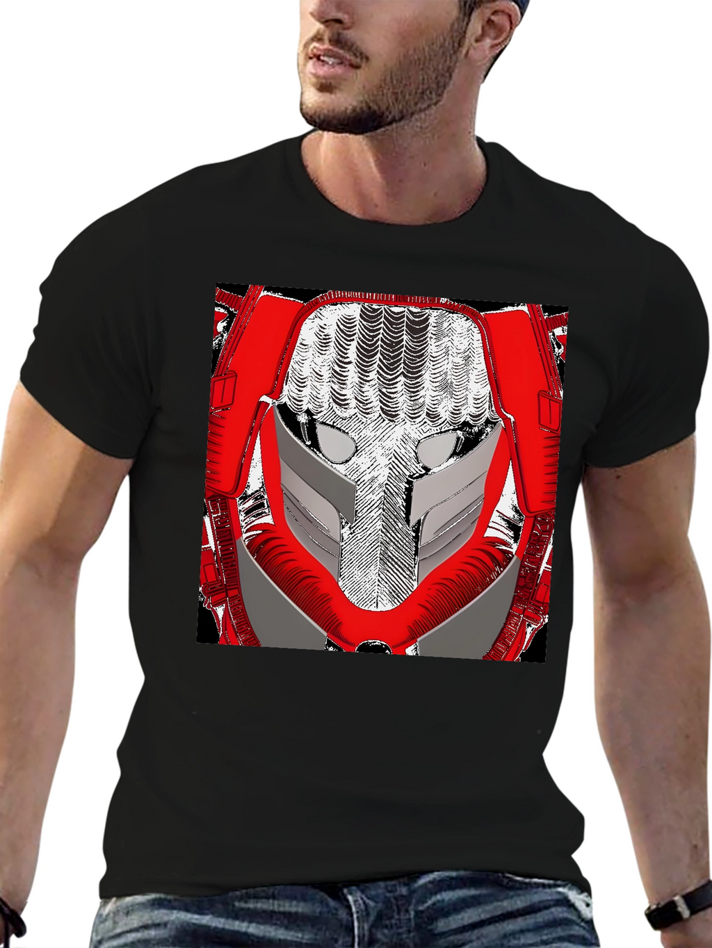 Sci-Fi Robot Face Graphic Tee