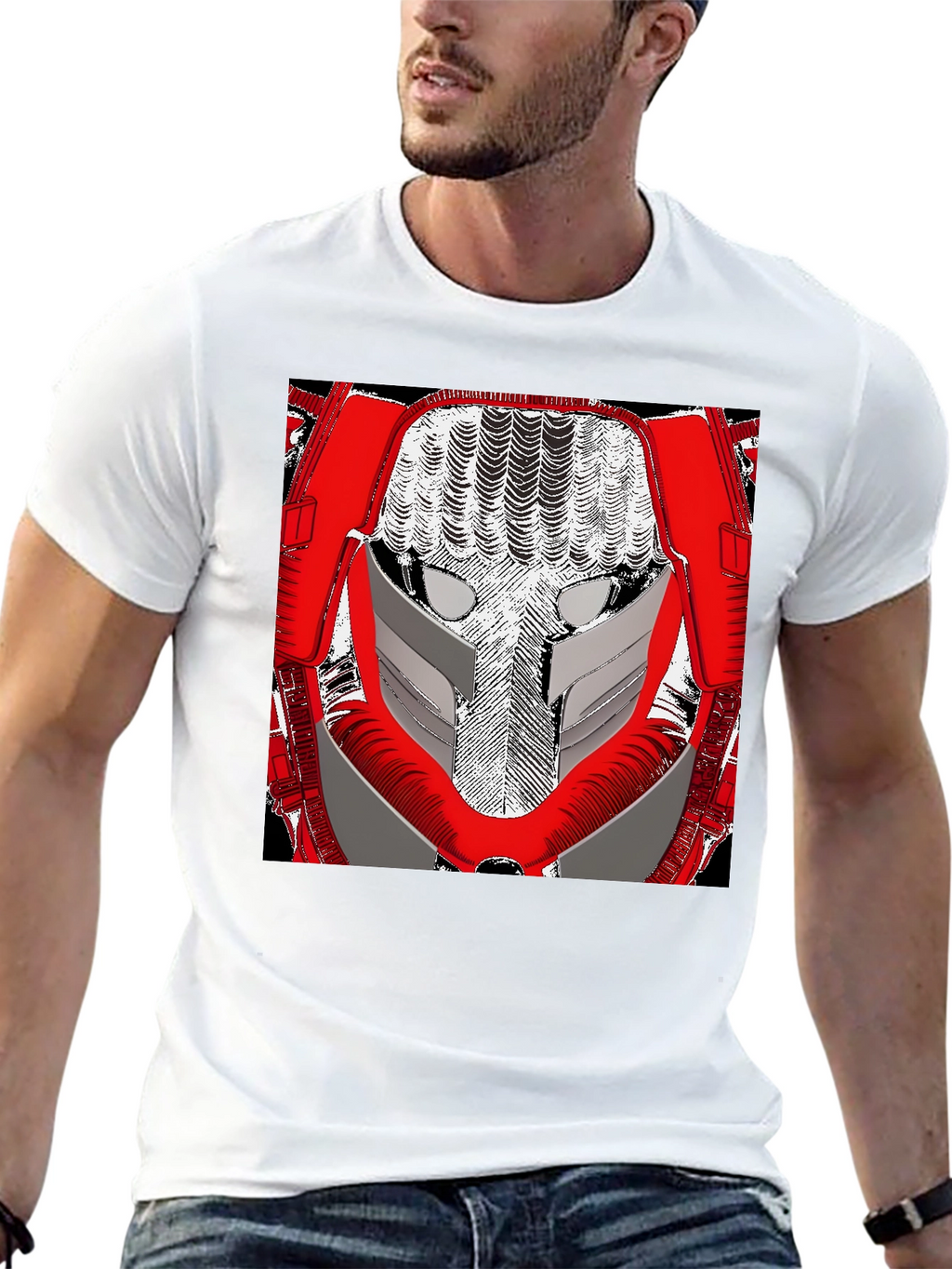 Sci-Fi Robot Face Graphic Tee