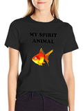 My Spirit Animal Fish Graphic Tee - Black