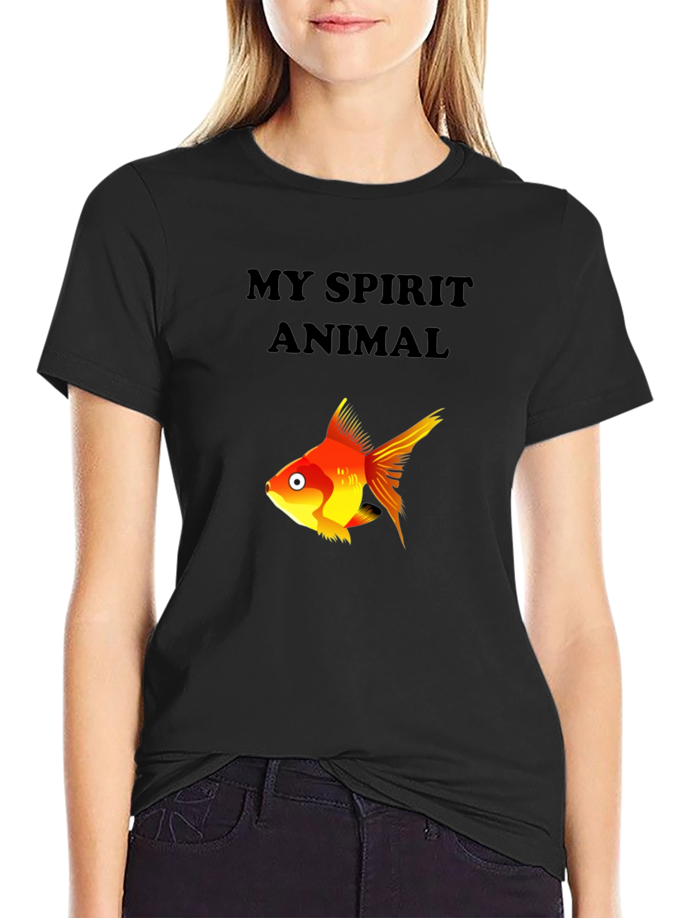 My Spirit Animal Fish Graphic Tee - Black