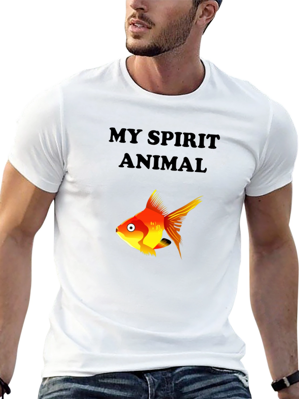 My Spirit Animal Fish Graphic Tee - Black
