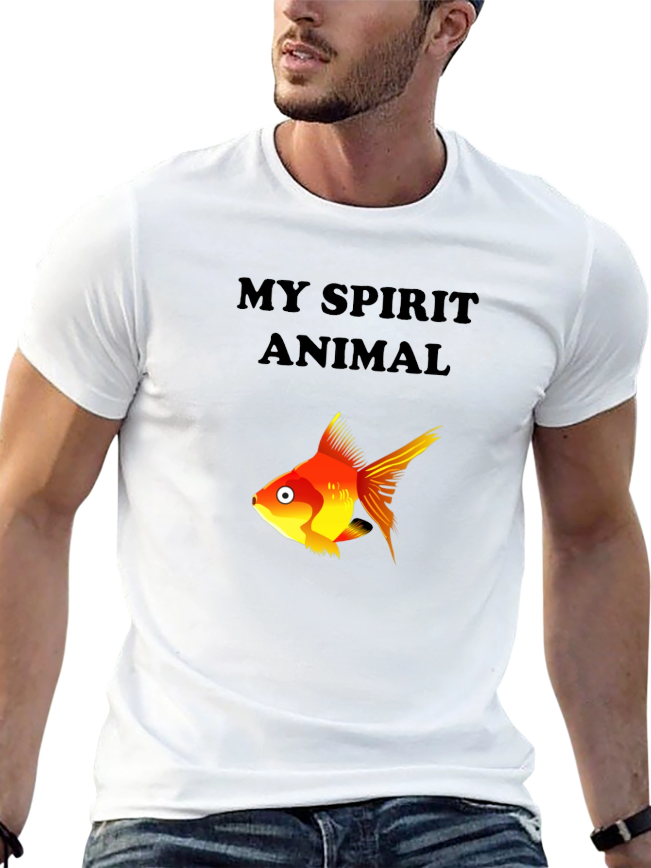 My Spirit Animal Fish Graphic Tee - Black