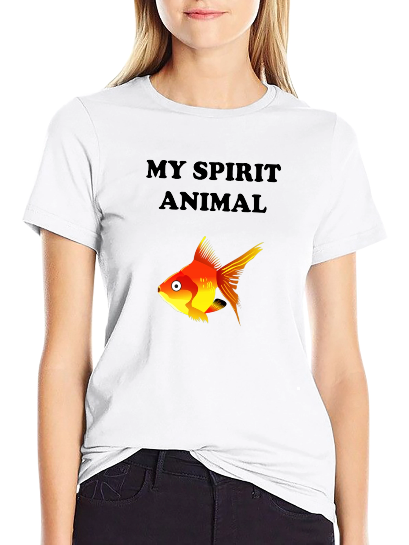 My Spirit Animal Fish Graphic Tee - Black