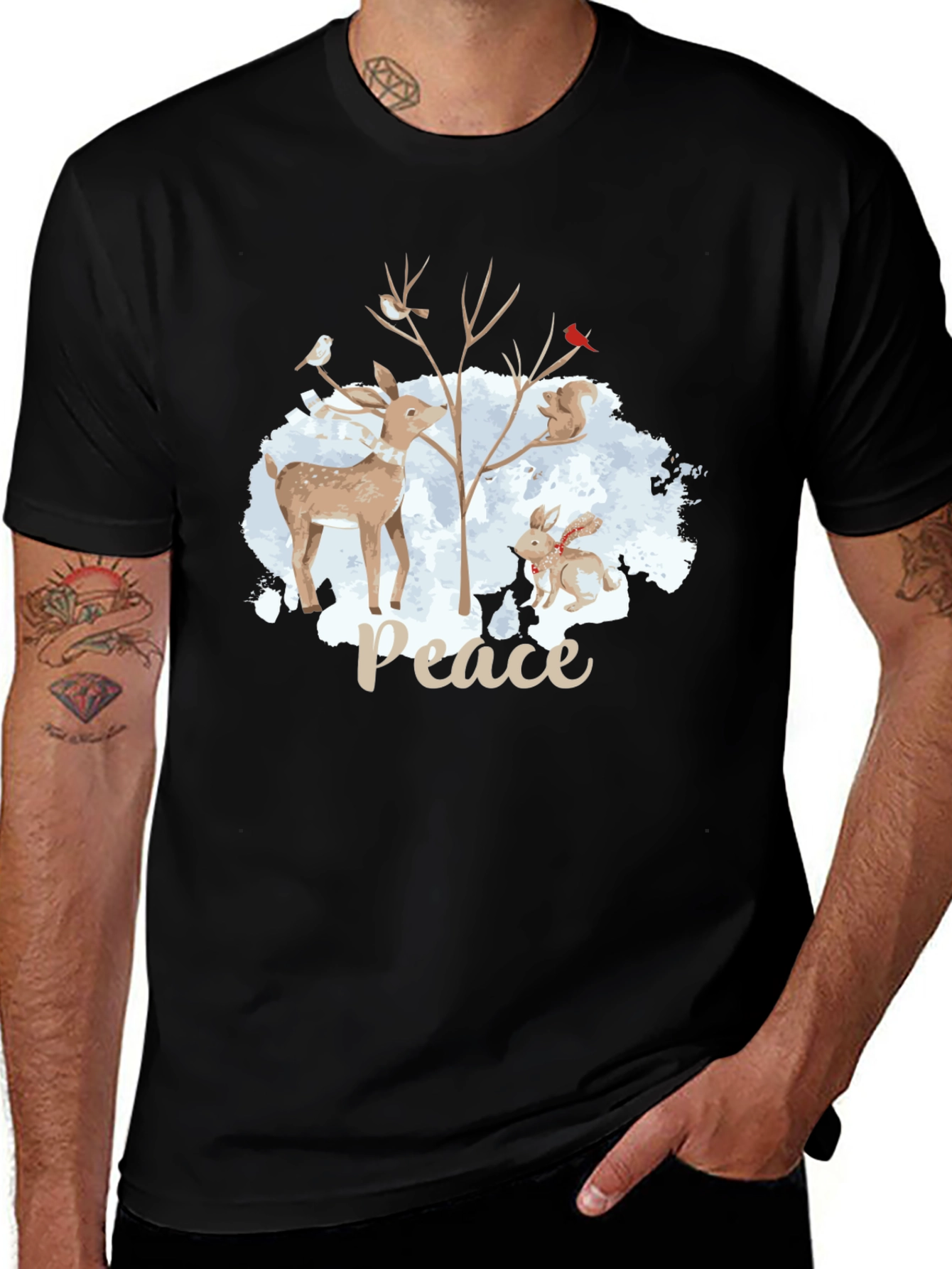 Peace Winter Animals T-Shirt