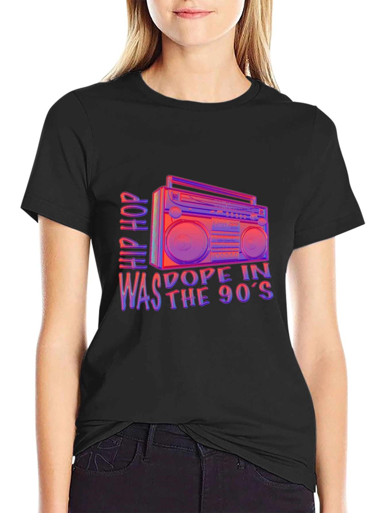Vintage Hip Hop Boombox Mens T-Shirt - 90s Dope