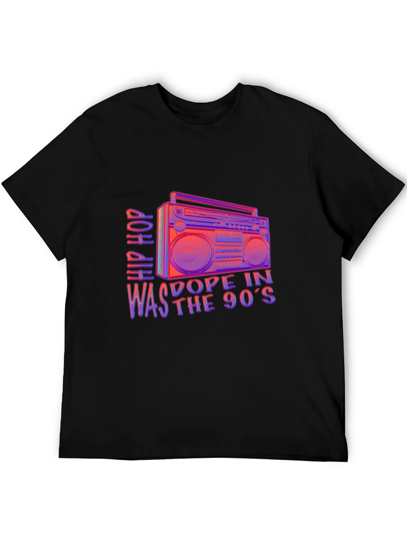 Vintage Hip Hop Boombox Mens T-Shirt - 90s Dope