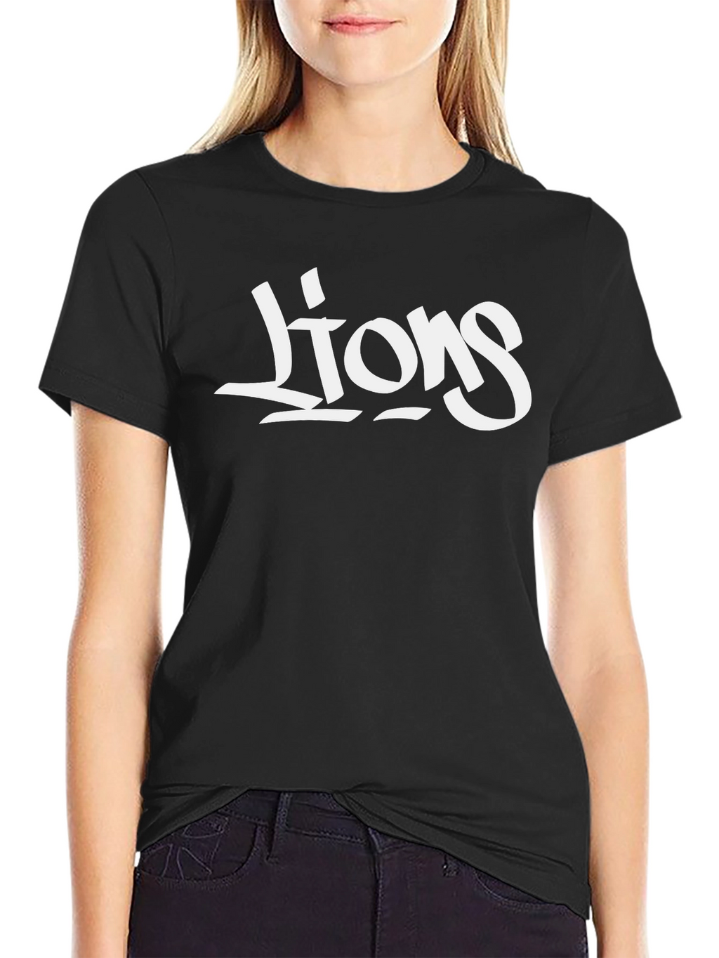 Lions Graphic Black T-Shirt