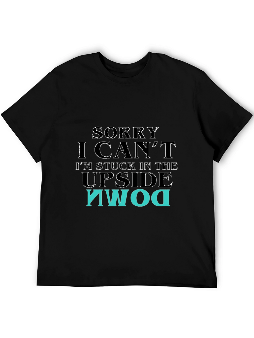 Upside Down Graphic T-Shirt - Black