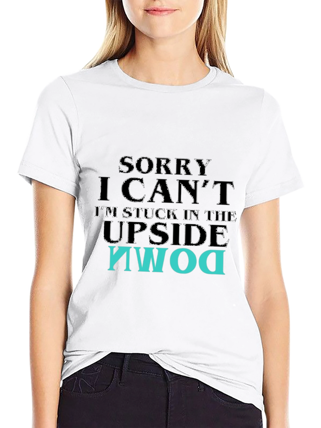 Upside Down Graphic T-Shirt - Black