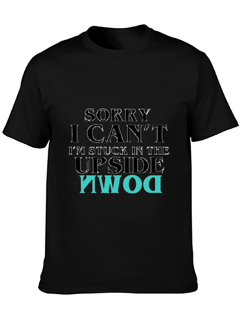 Upside Down Graphic T-Shirt - Black