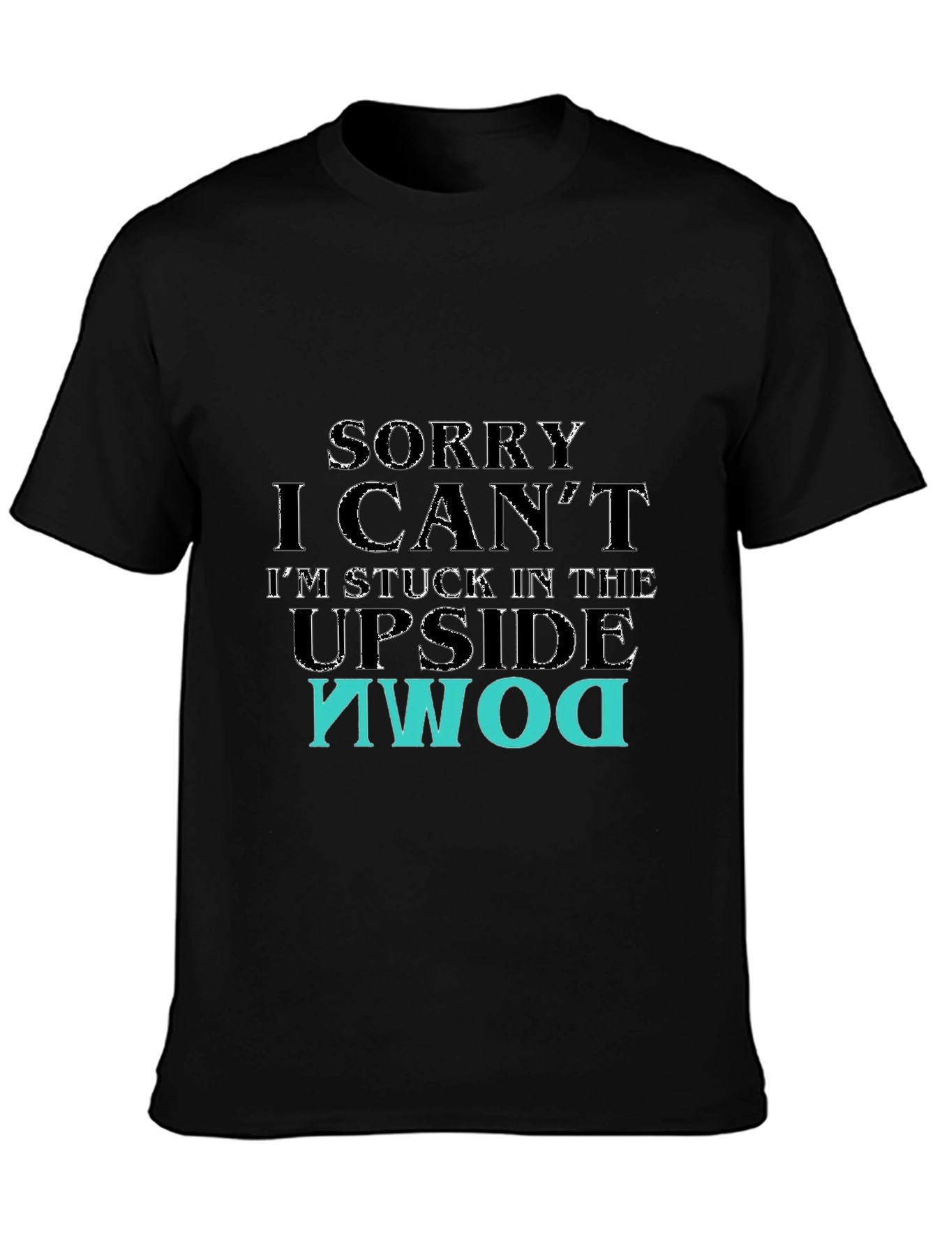Upside Down Graphic T-Shirt - Black
