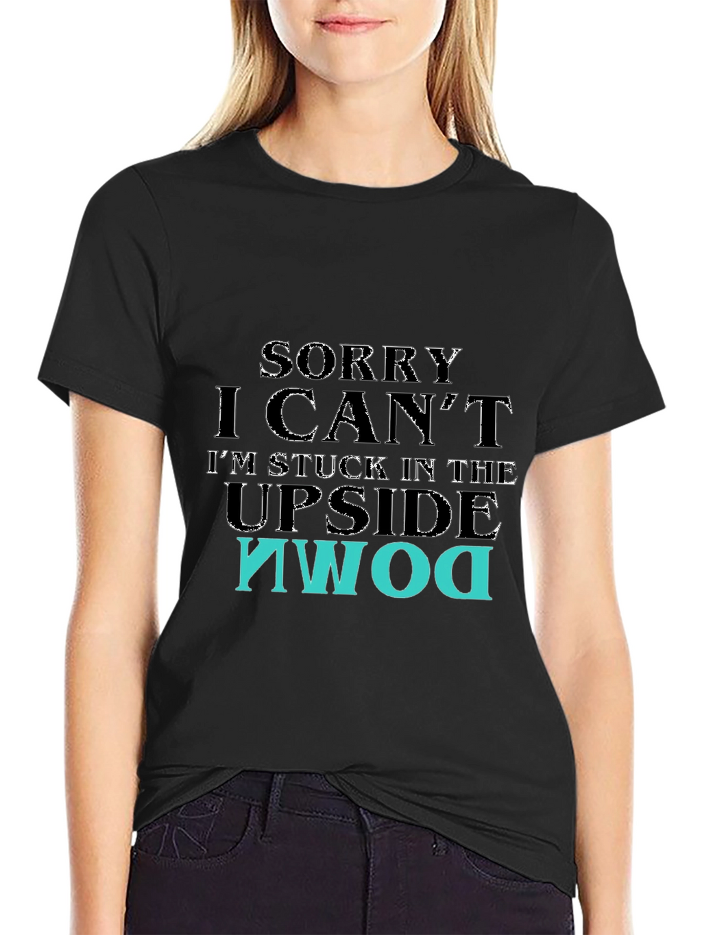 Upside Down Graphic T-Shirt - Black
