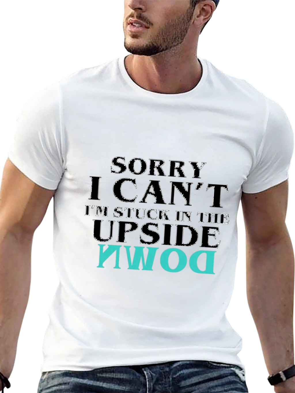 Upside Down Graphic T-Shirt - Black