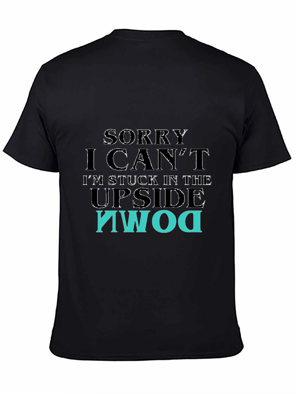 Upside Down Graphic T-Shirt - Black