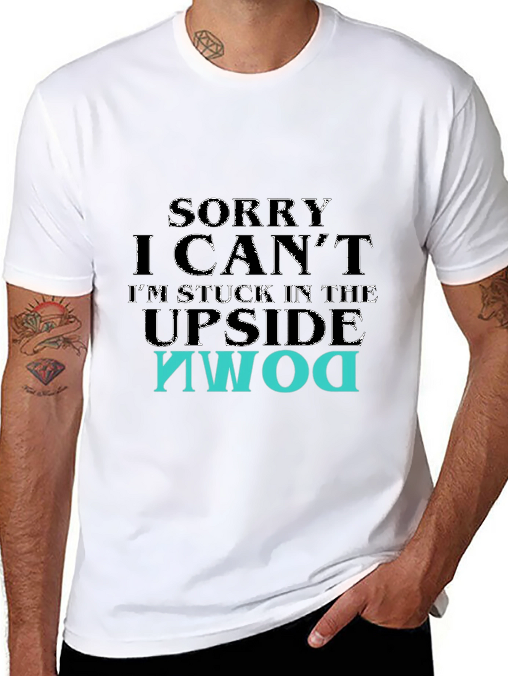 Upside Down Graphic T-Shirt - Black