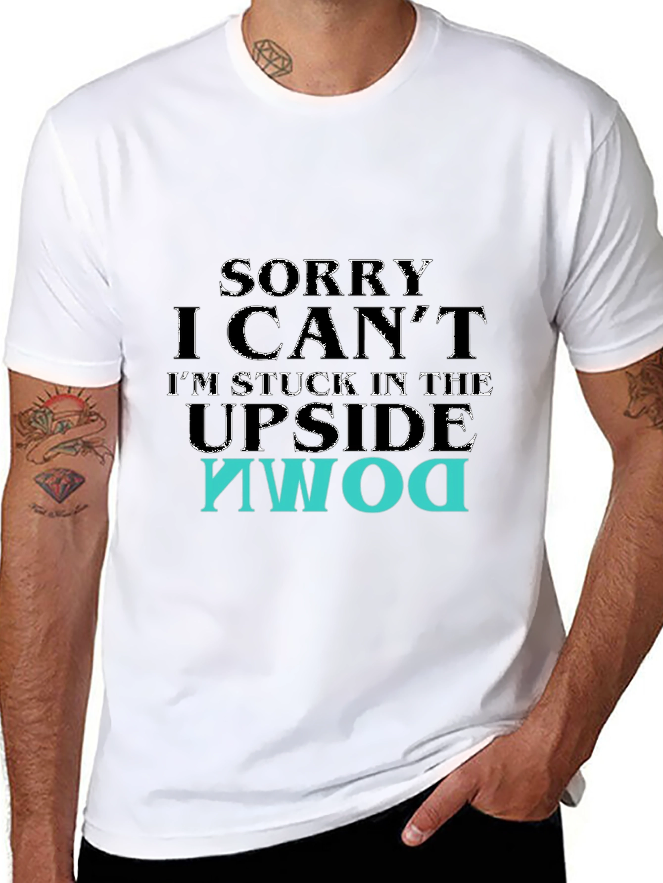 Upside Down Graphic T-Shirt - Black