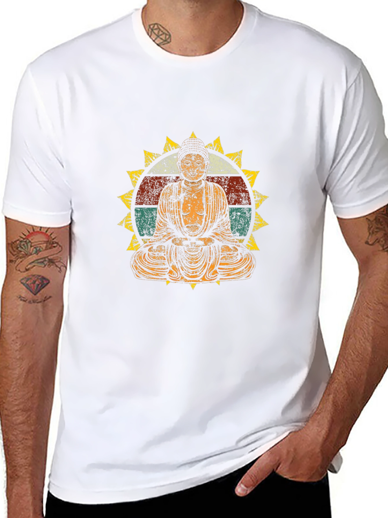 Vintage Buddha Graphic Tee - Relaxed Fit