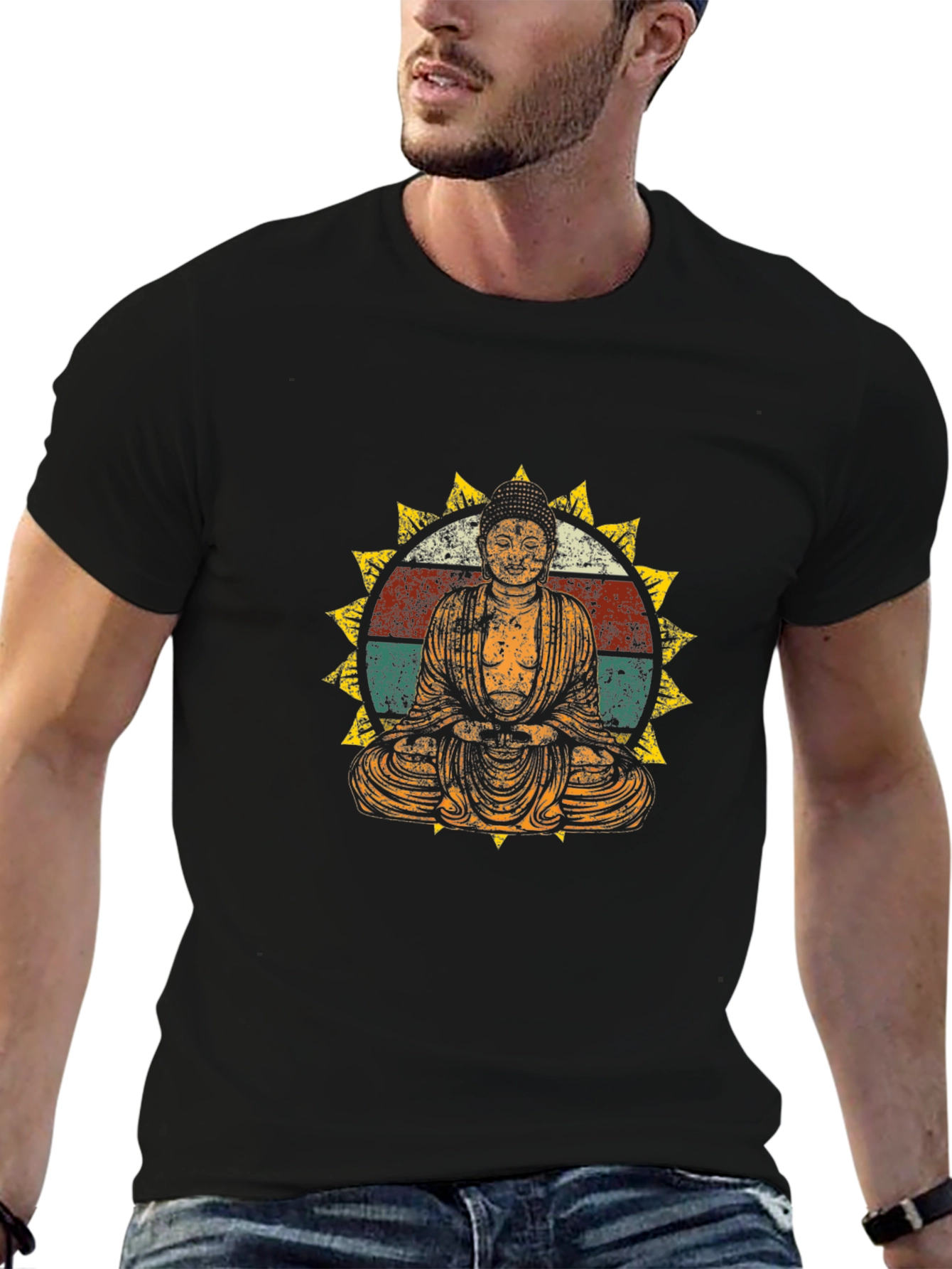 Vintage Buddha Graphic Tee - Relaxed Fit