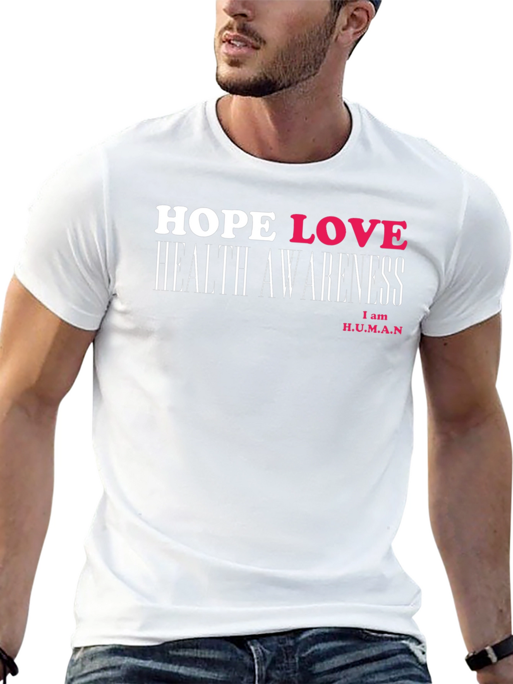 Hope Love Health Awareness Black T-Shirt