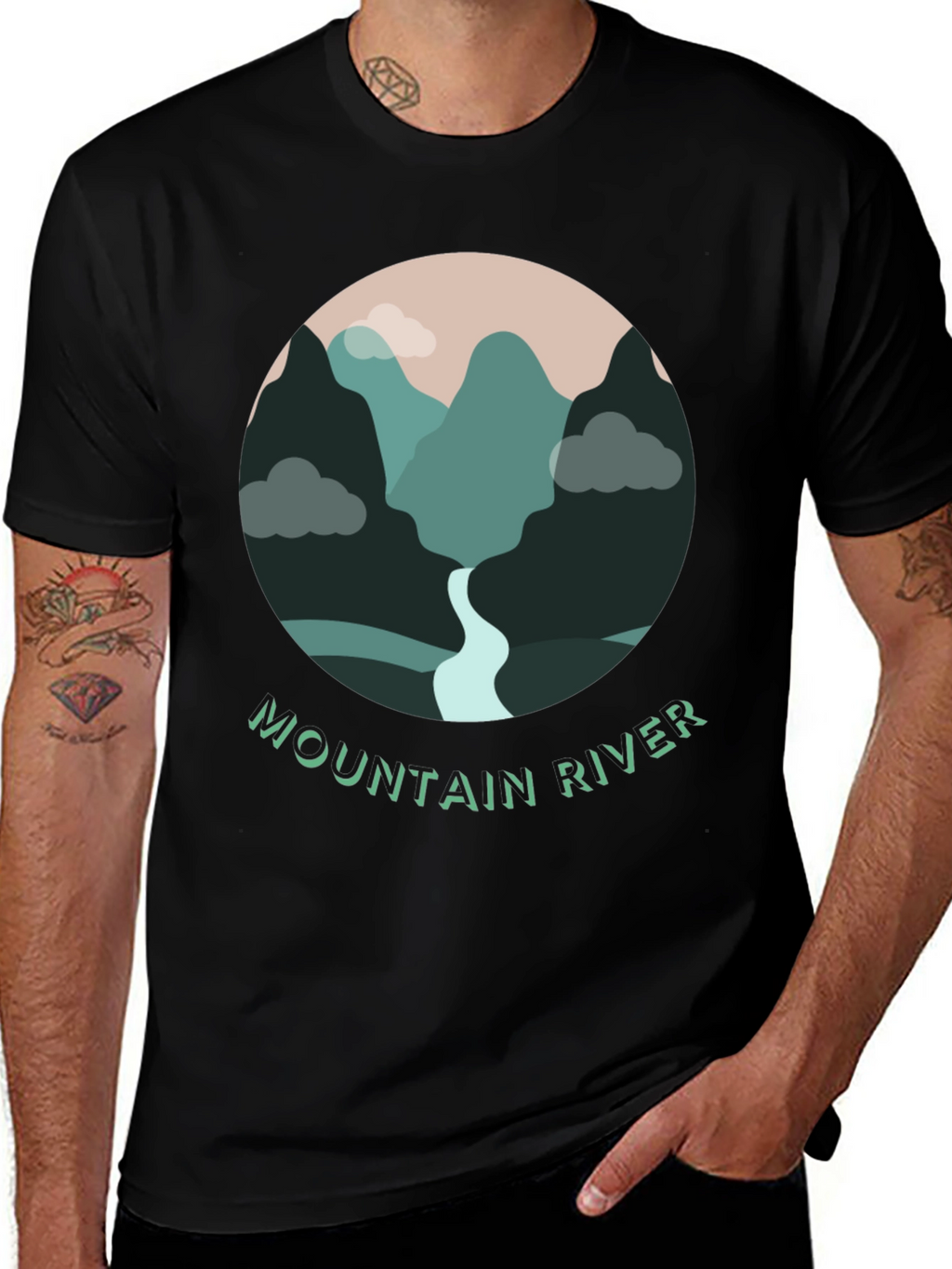 Mountain River Graphic T-Shirt - Nature Inspired Tee