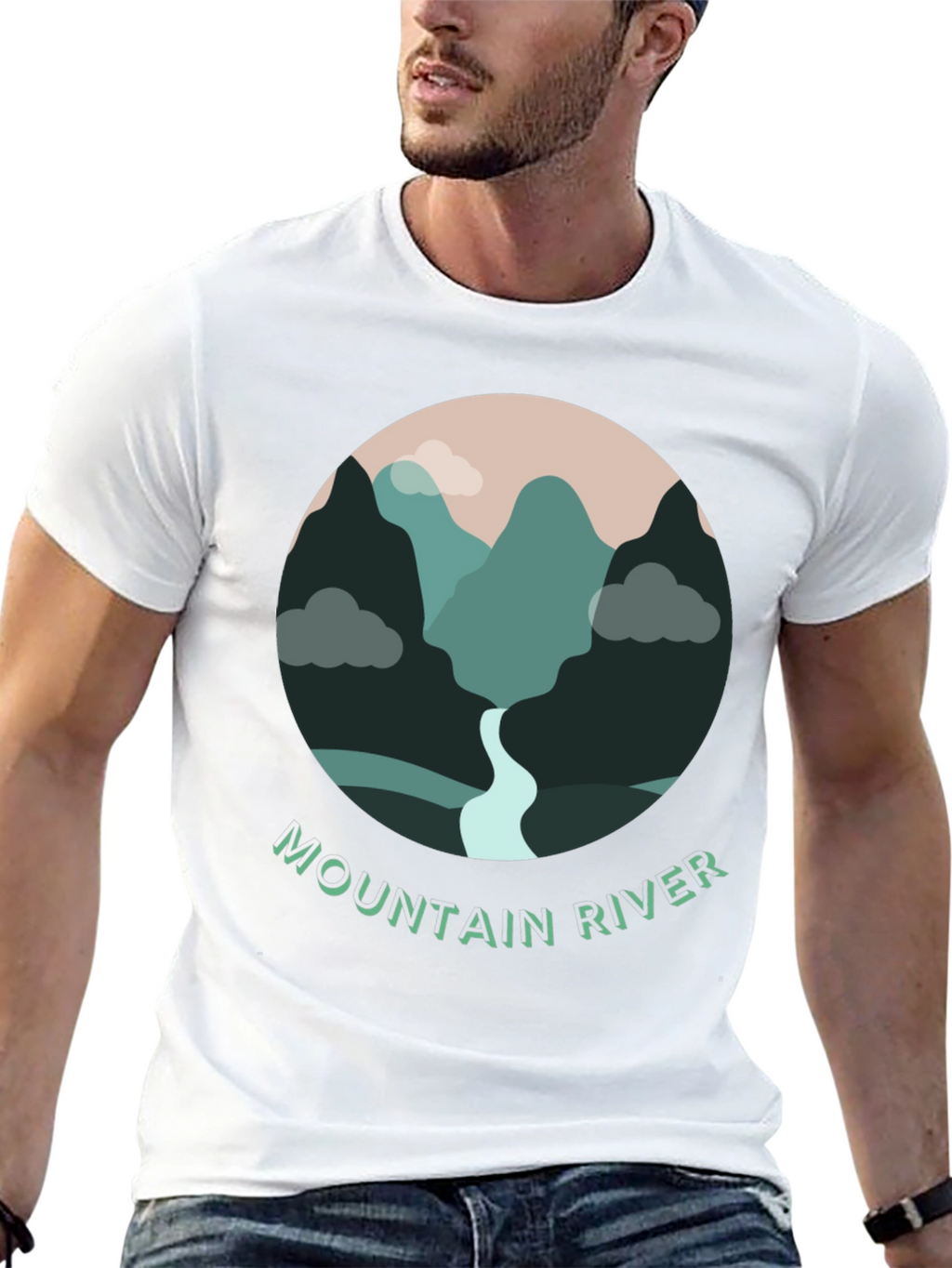 Mountain River Graphic T-Shirt - Nature Inspired Tee