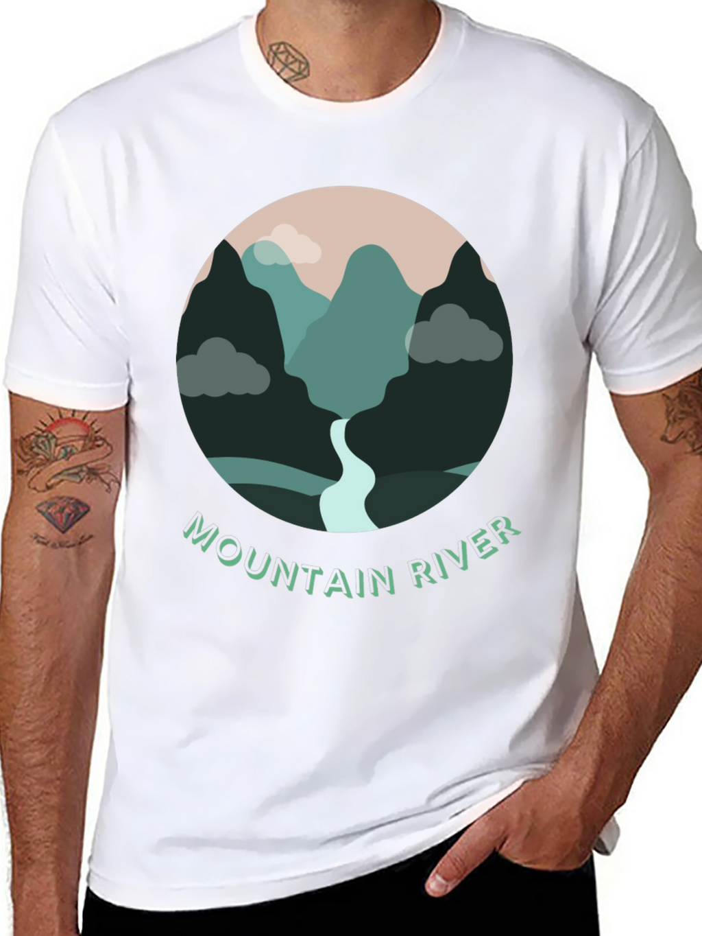 Mountain River Graphic T-Shirt - Nature Inspired Tee