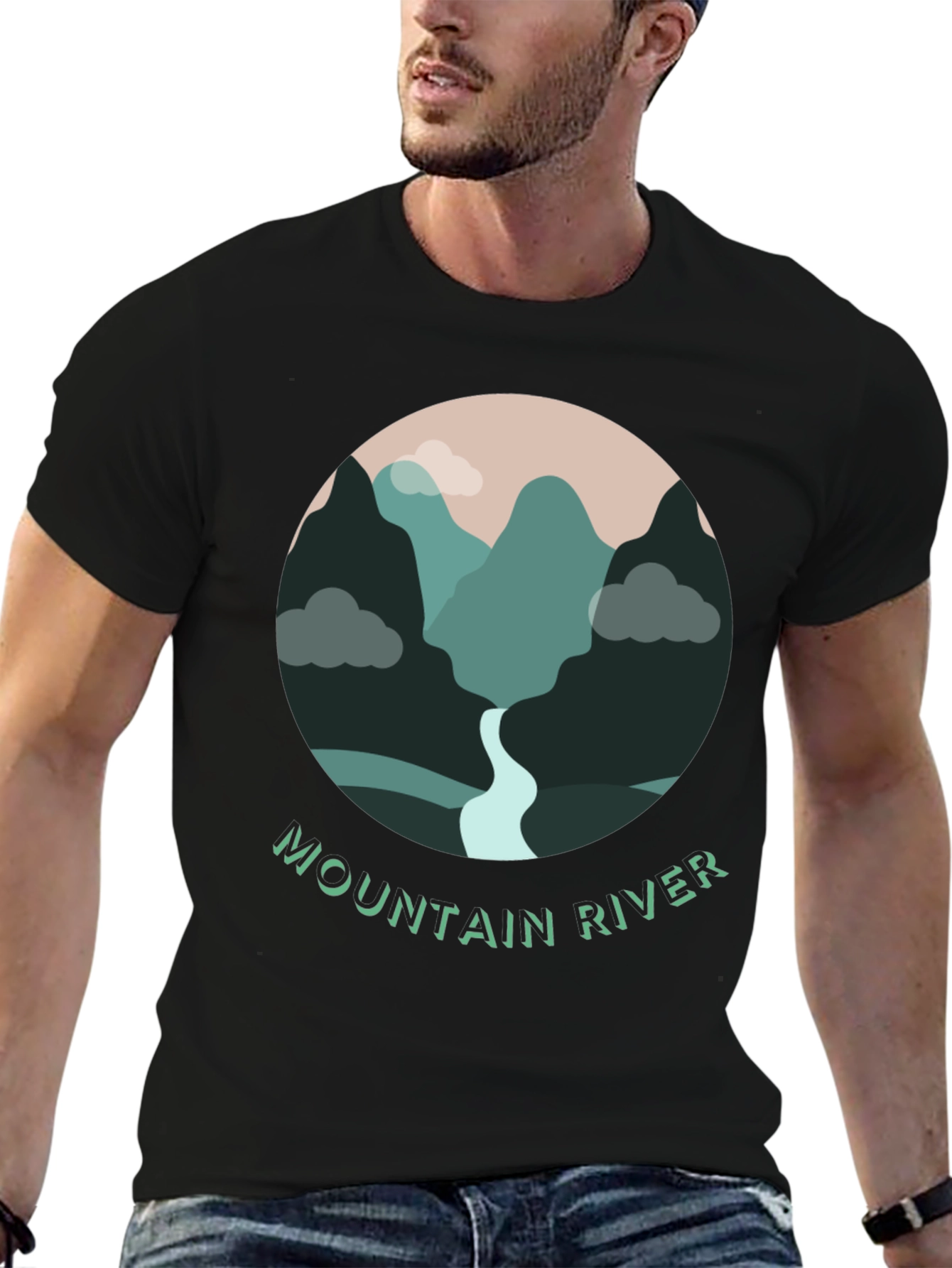 Mountain River Graphic T-Shirt - Nature Inspired Tee