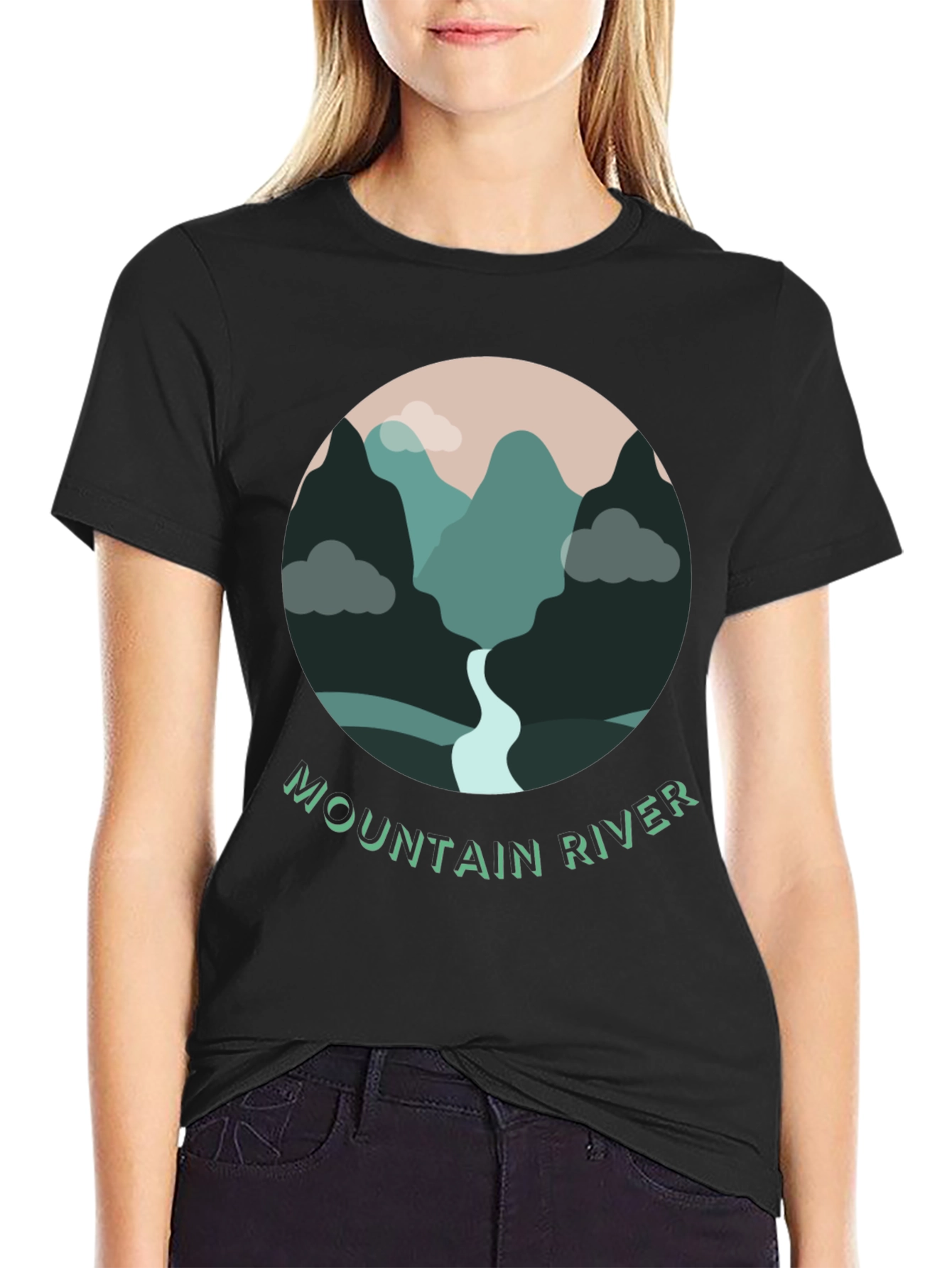 Mountain River Graphic T-Shirt - Nature Inspired Tee