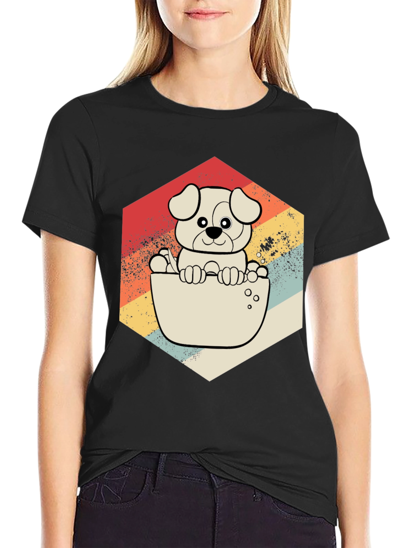 Retro Dog T-Shirt - Cute Puppy Design