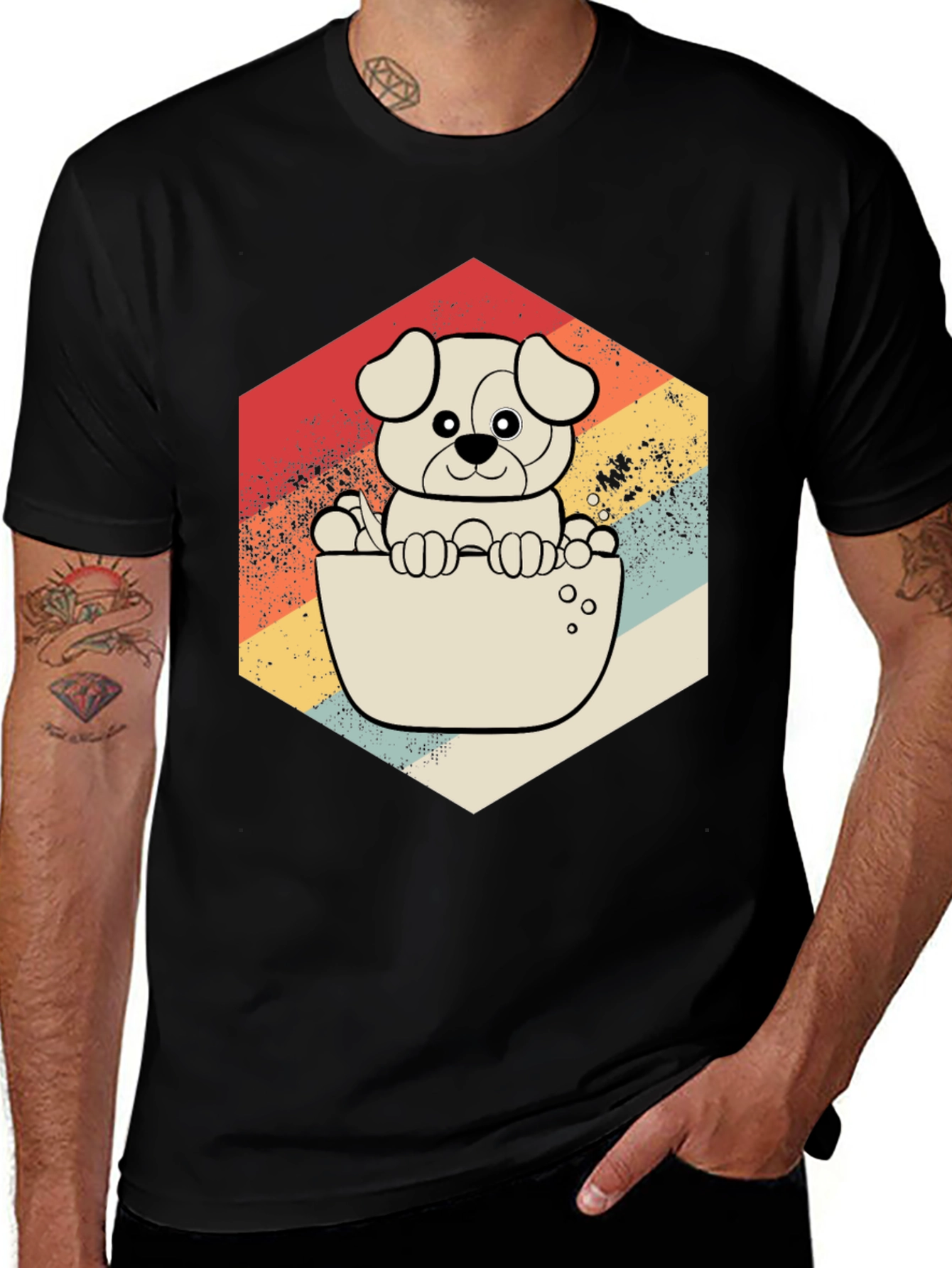Retro Dog T-Shirt - Cute Puppy Design