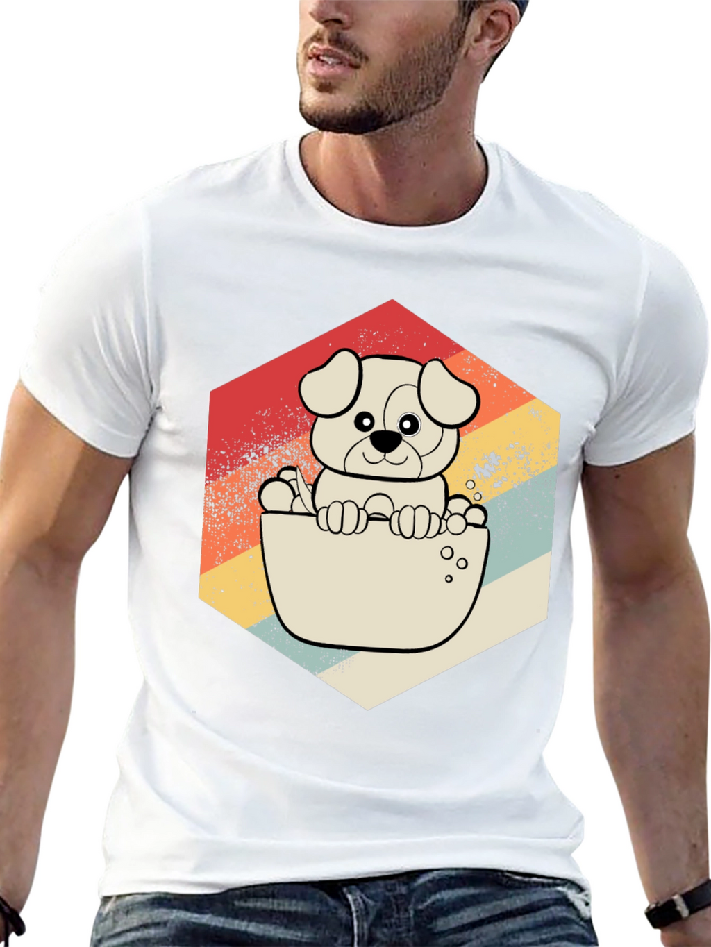 Retro Dog T-Shirt - Cute Puppy Design