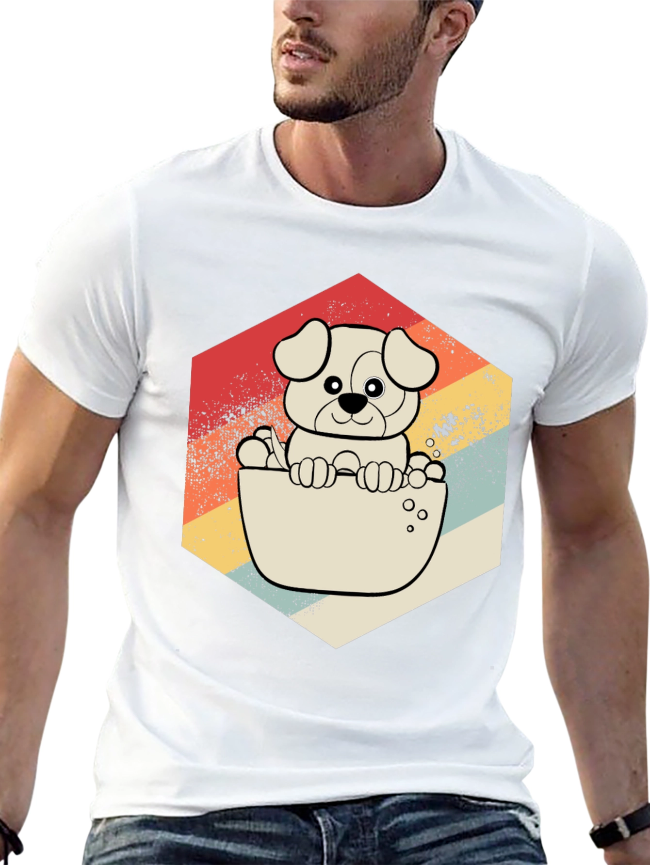 Retro Dog T-Shirt - Cute Puppy Design