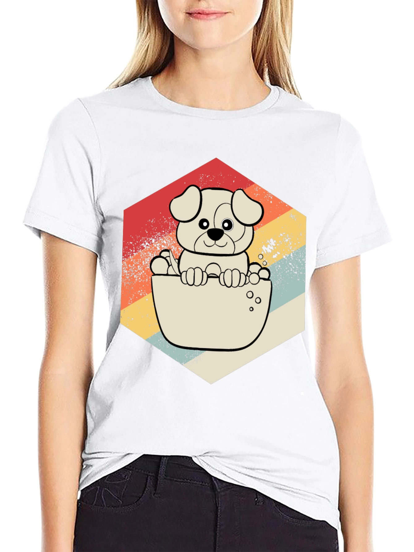Retro Dog T-Shirt - Cute Puppy Design