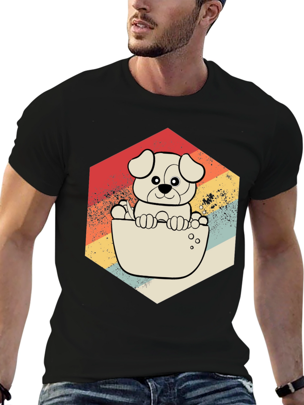 Retro Dog T-Shirt - Cute Puppy Design