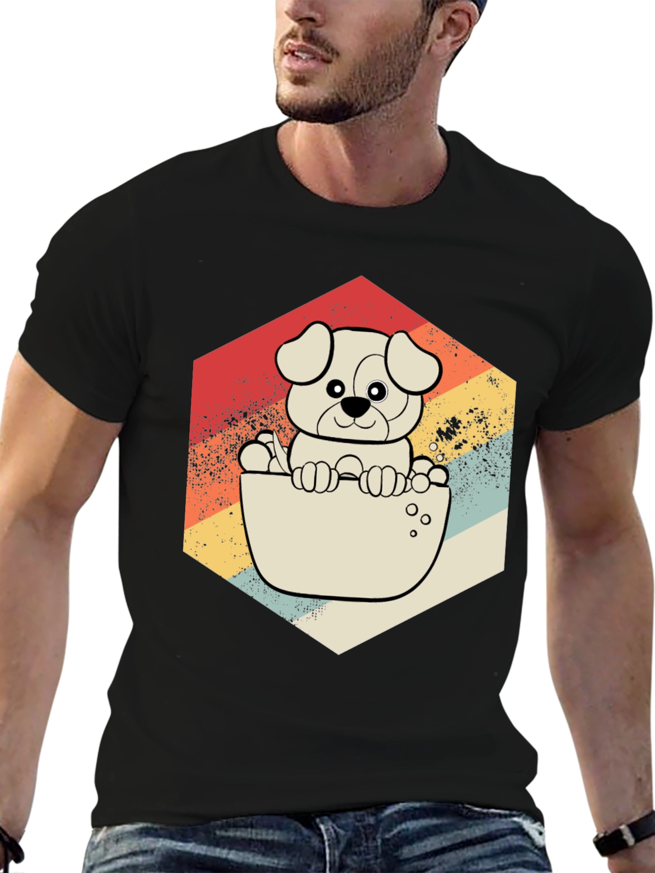 Retro Dog T-Shirt - Cute Puppy Design