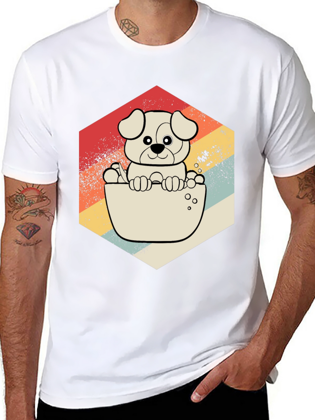 Retro Dog T-Shirt - Cute Puppy Design