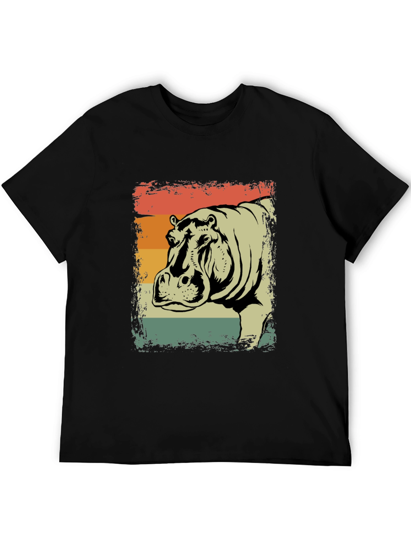 Retro Hippo T-Shirt - Vintage Animal Tee