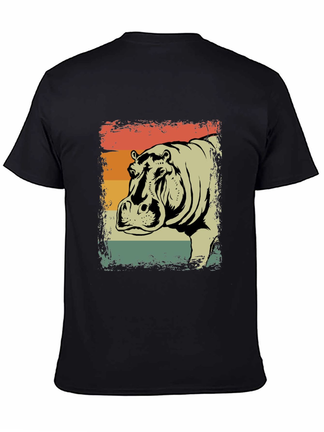 Retro Hippo T-Shirt - Vintage Animal Tee