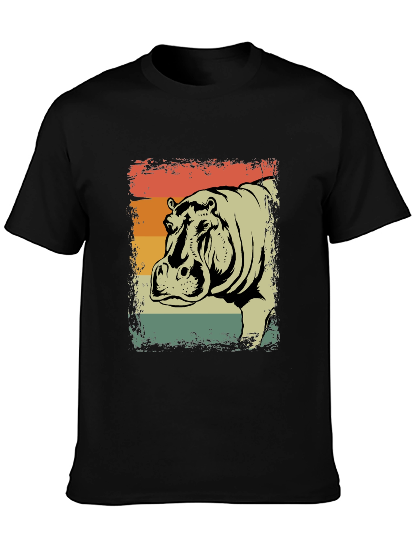 Retro Hippo T-Shirt - Vintage Animal Tee