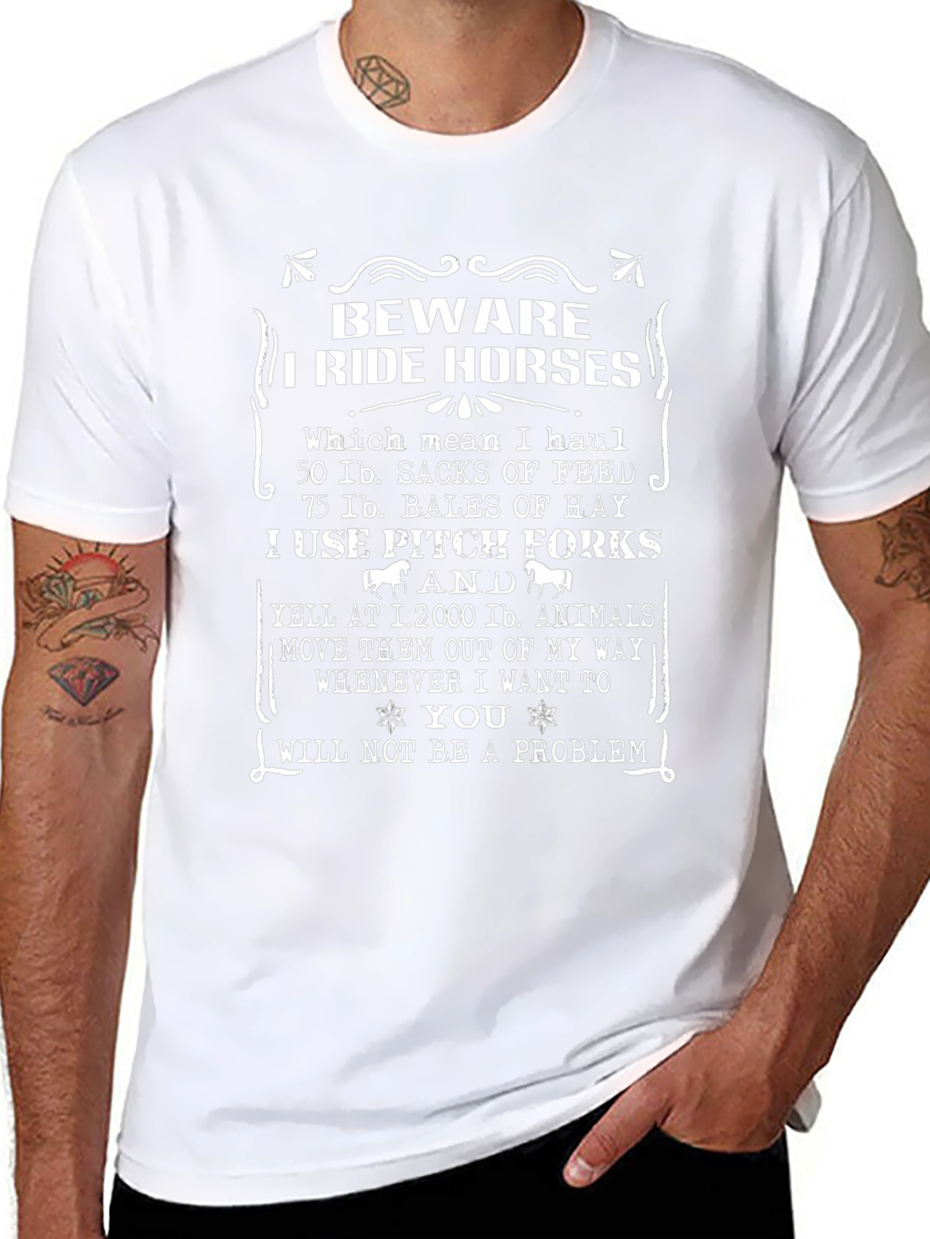 Beware I Ride Horses Graphic T-Shirt