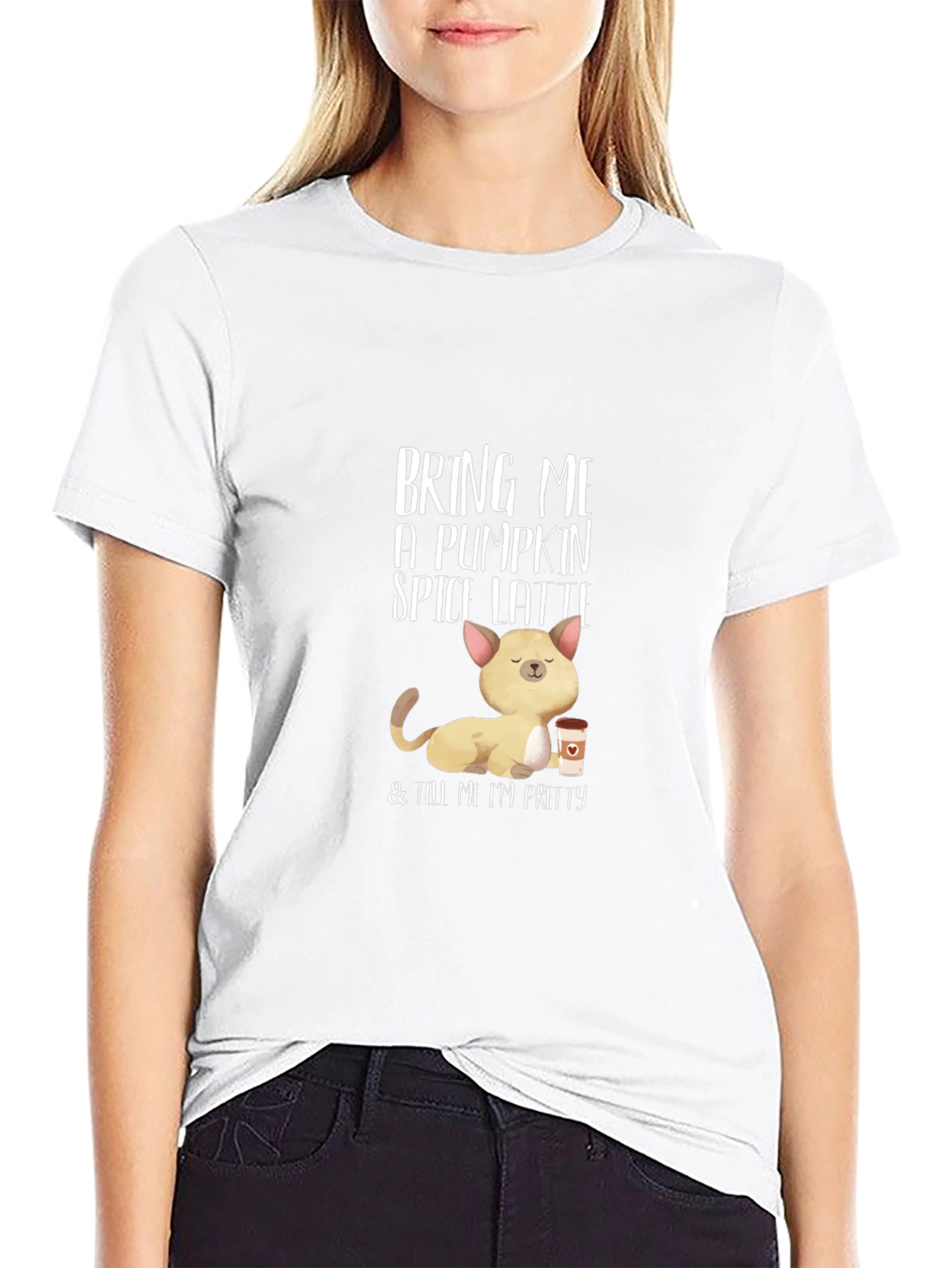 Pumpkin Spice Latte Cat T-Shirt