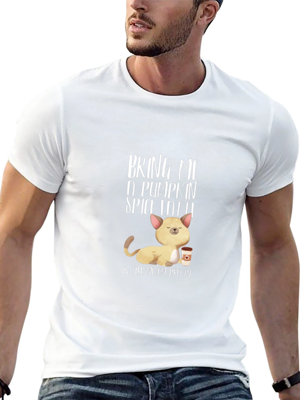 Pumpkin Spice Latte Cat T-Shirt