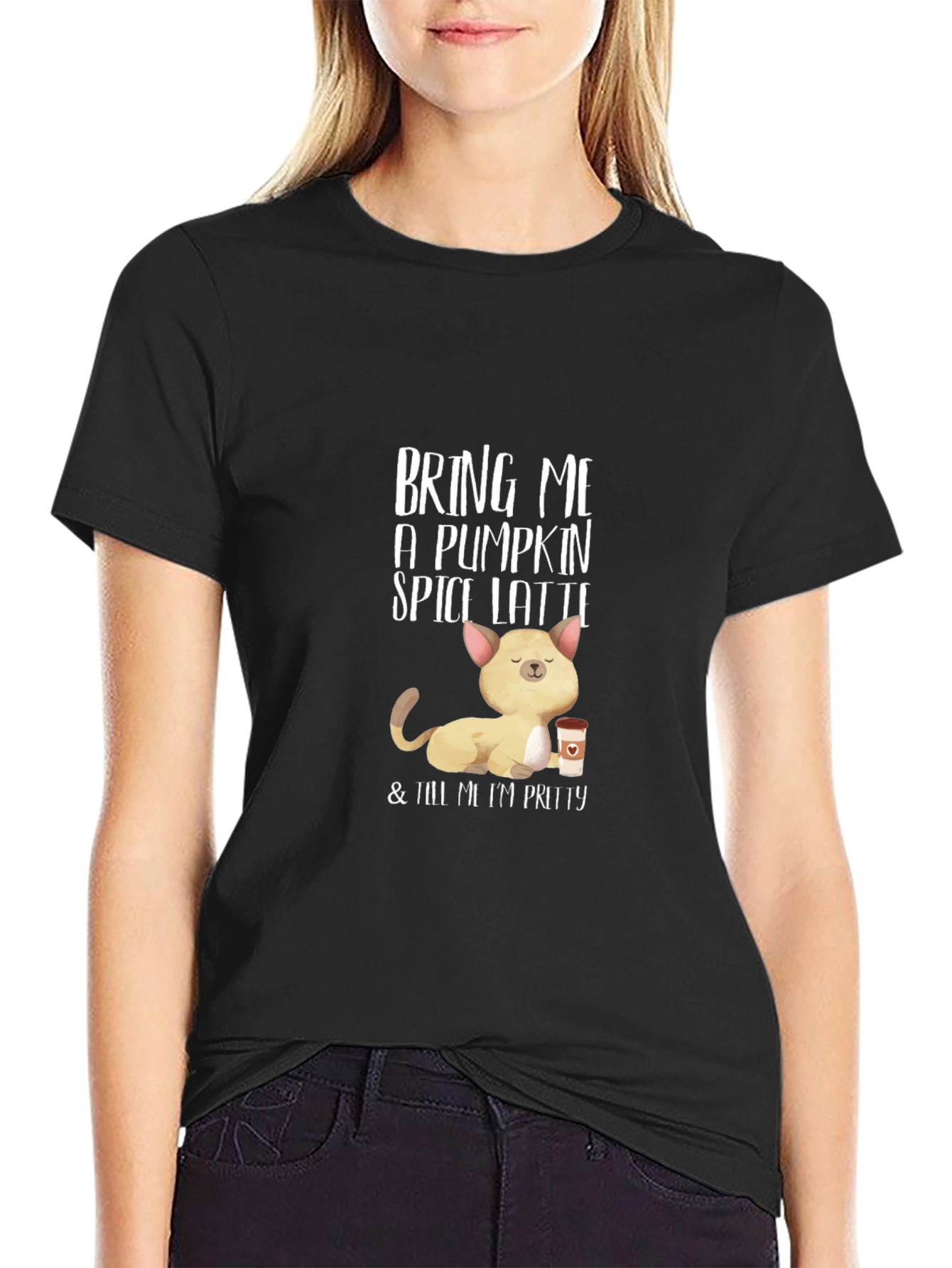 Pumpkin Spice Latte Cat T-Shirt