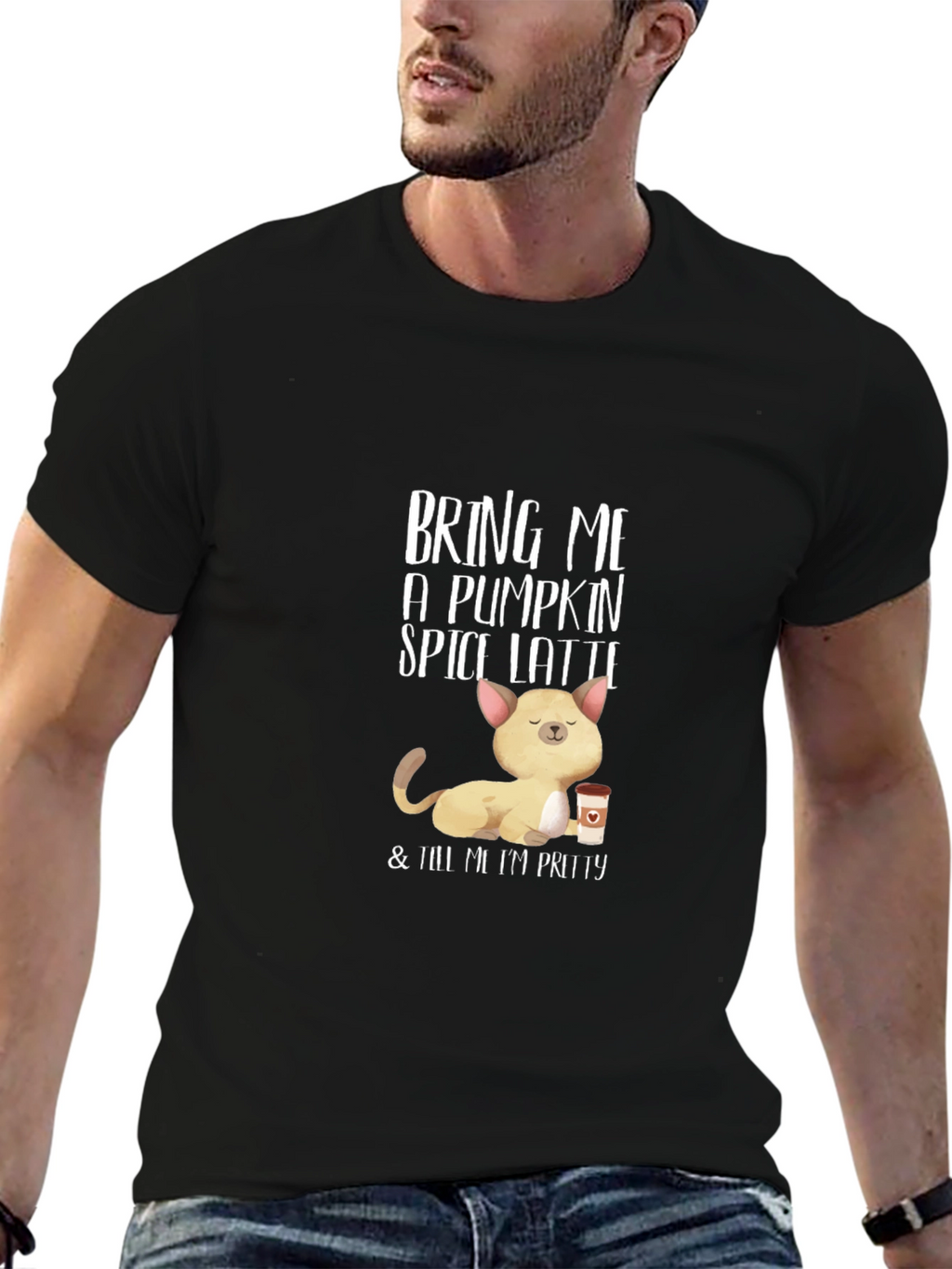 Pumpkin Spice Latte Cat T-Shirt